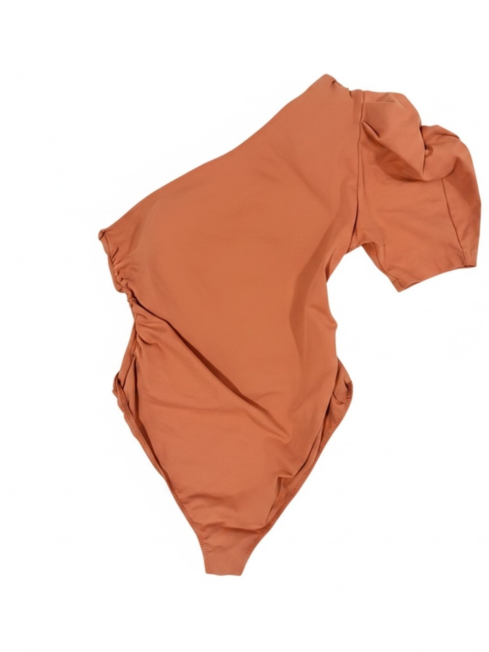Intimately by Free People Asymmetrical Coral Orange Stretch Body Suit Size M - Picture 2 of 3
